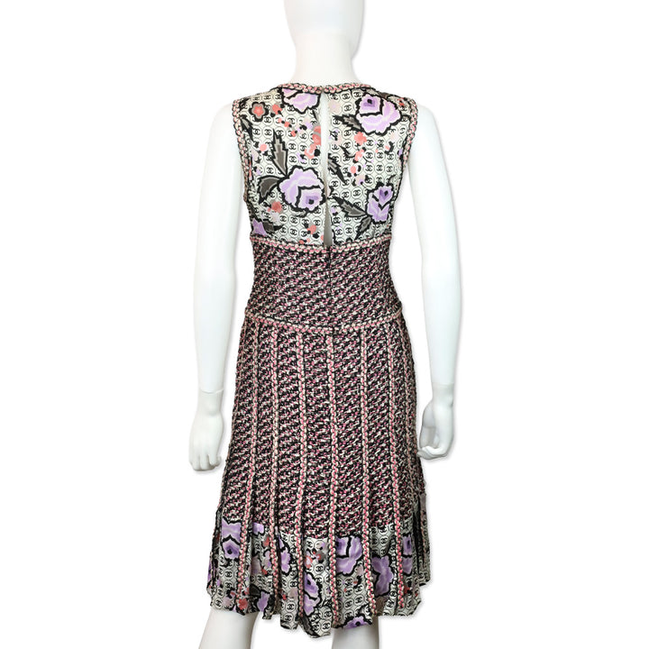 Chanel S/S 2004 CC Logo Tweed Sleeveless Midi Dress