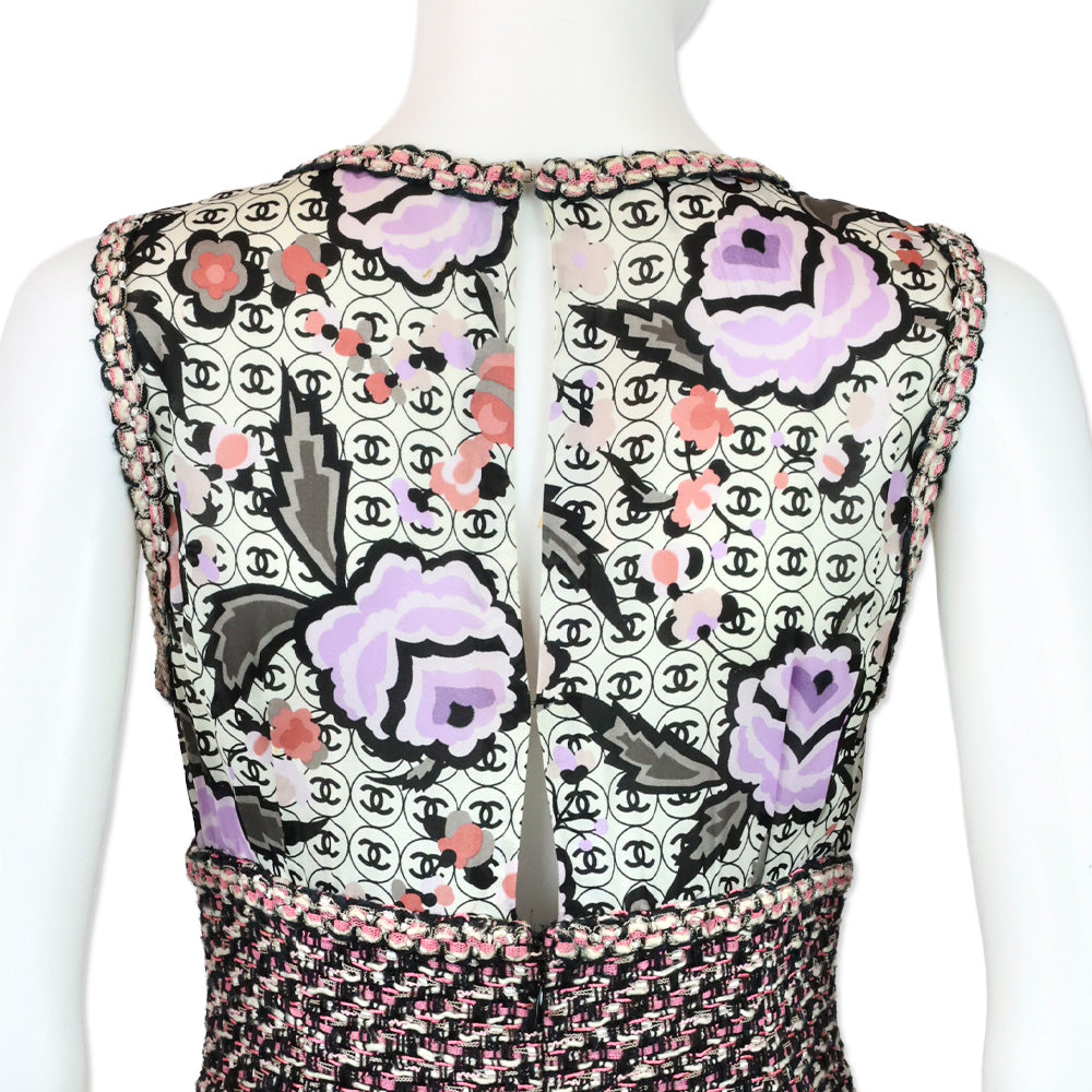 Chanel S/S 2004 CC Logo Tweed Sleeveless Midi Dress