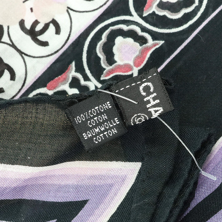 Chanel S/S 2004 Pink Floral CC Logo Cotton Shawl