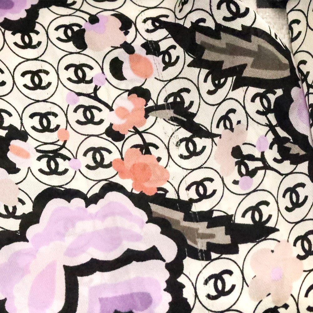 Chanel Spring 2004 CC Logo Tweed Button Up Blouse