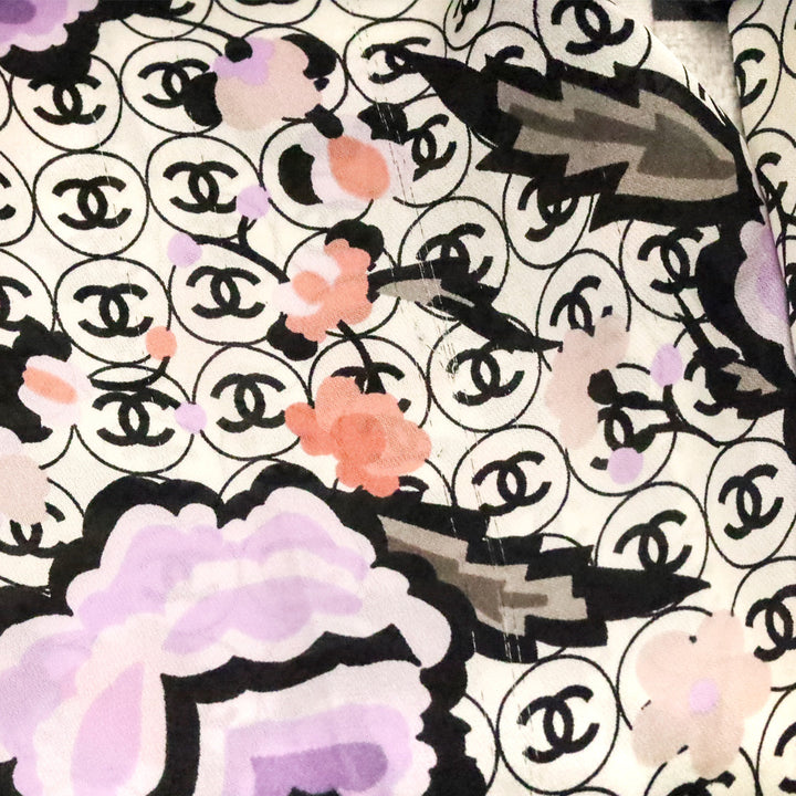 Chanel Spring 2004 CC Logo Tweed Button Up Blouse
