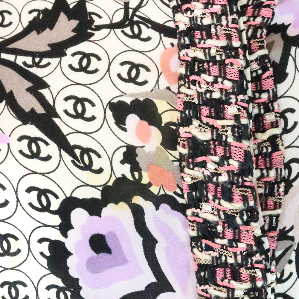 Chanel Spring 2004 CC Logo Tweed Button Up Blouse