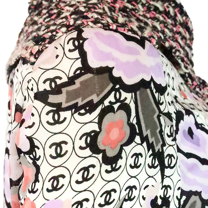 Chanel Spring 2004 CC Logo Tweed Button Up Blouse