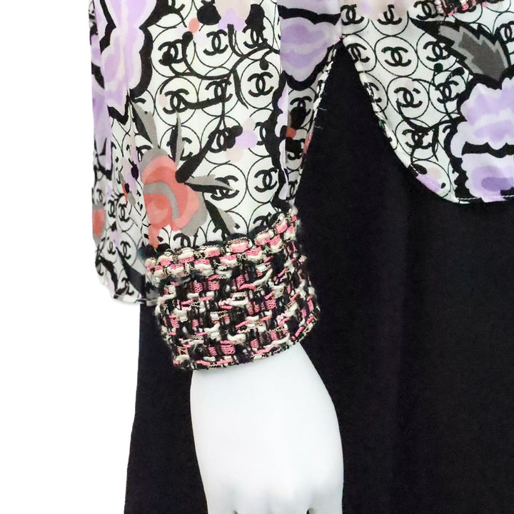 Chanel Spring 2004 CC Logo Tweed Button Up Blouse
