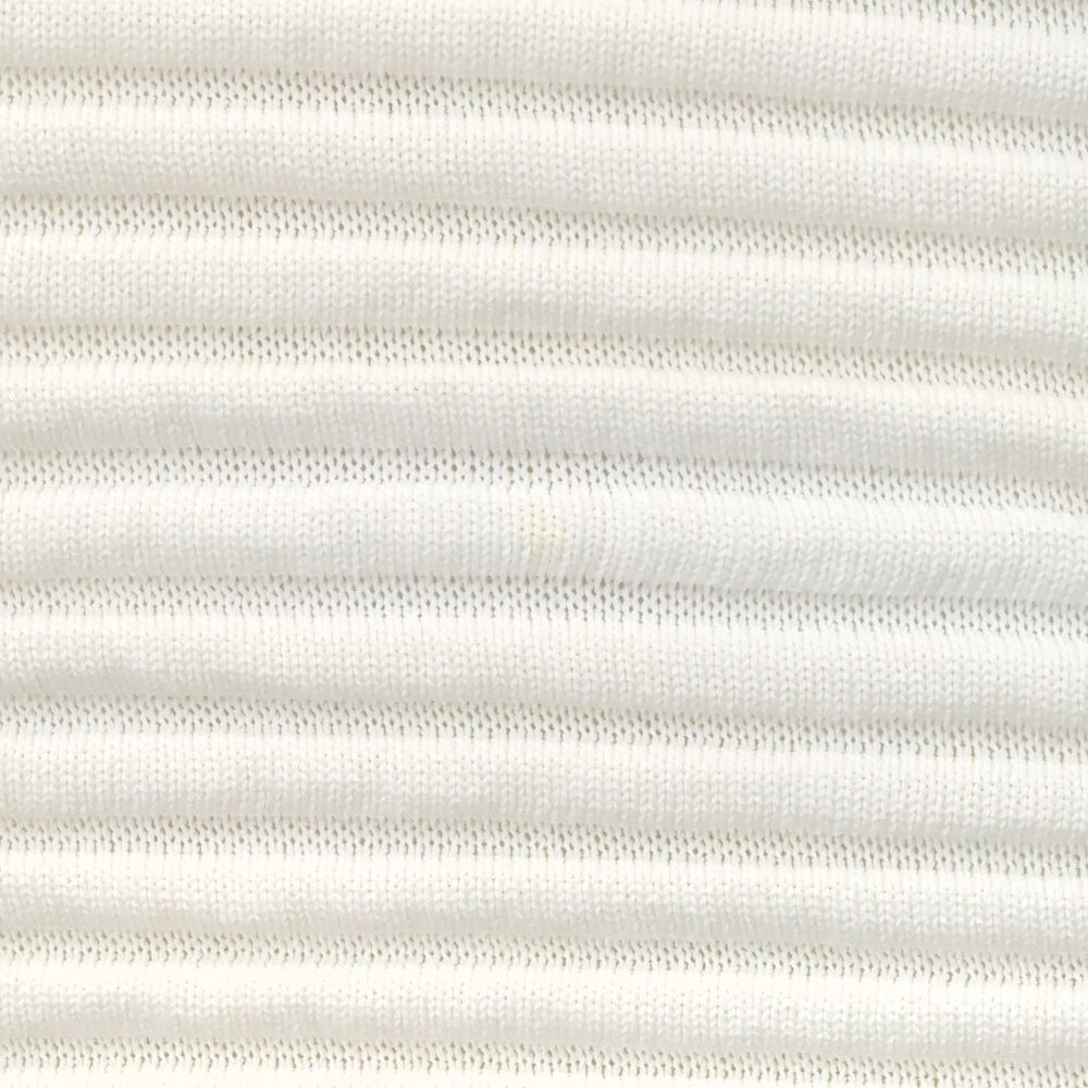 Chanel Spring 2009 White Ribbed Knit Cotton-Blend Off-The-Shoulder Sweater Dress