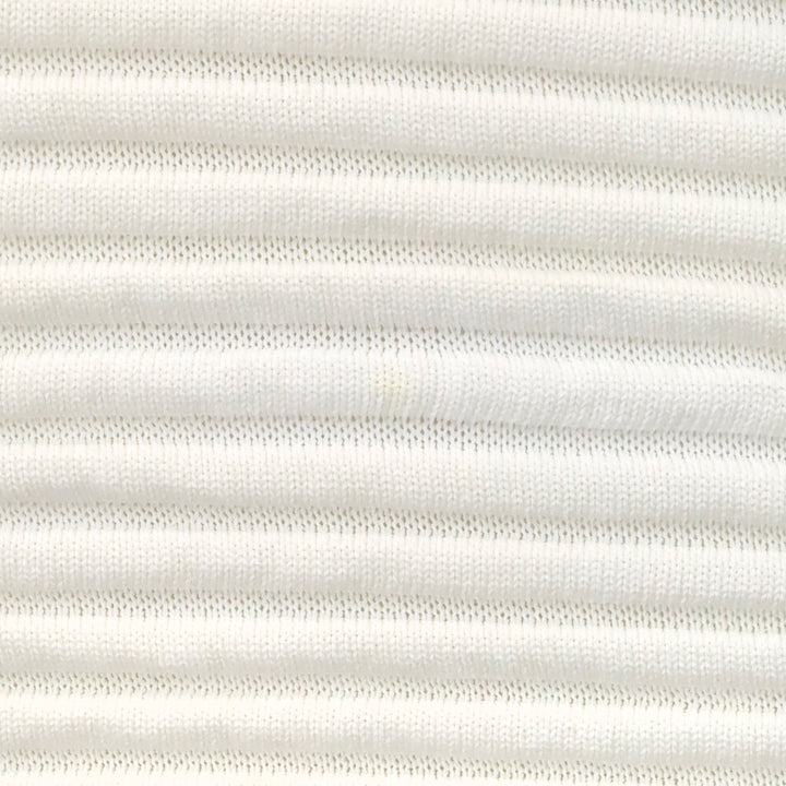 Chanel Spring 2009 White Ribbed Knit Cotton-Blend Off-The-Shoulder Sweater Dress