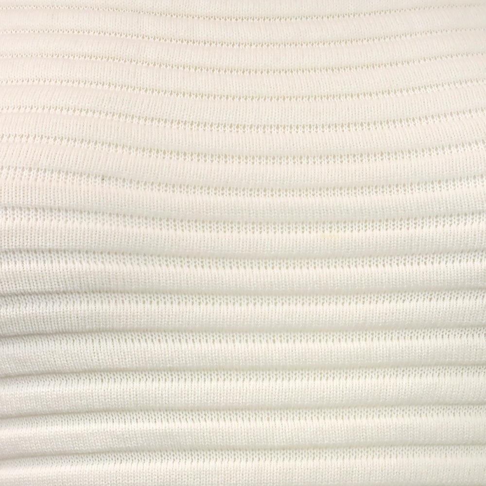Chanel Spring 2009 White Ribbed Knit Cotton-Blend Off-The-Shoulder Sweater Dress
