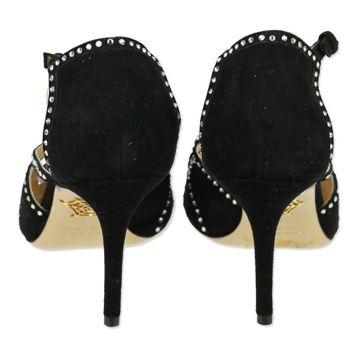 Charlotte Olympia Black Suede Lotte Sandals