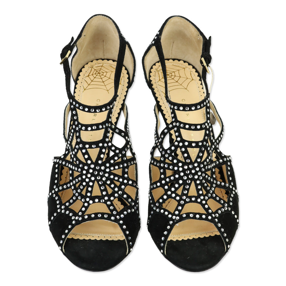 Charlotte Olympia Black Suede Lotte Sandals
