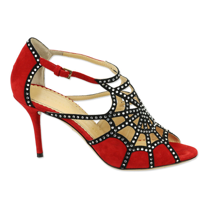 Charlotte Olympia Red Suede Lotte Sandals