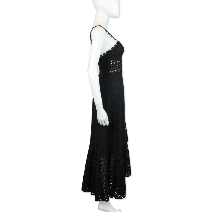 Charo Ruiz Black Broderie Anglaise Julie Midi Dress
