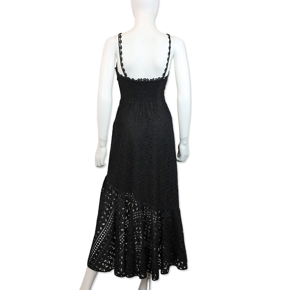 Charo Ruiz Black Broderie Anglaise Julie Midi Dress