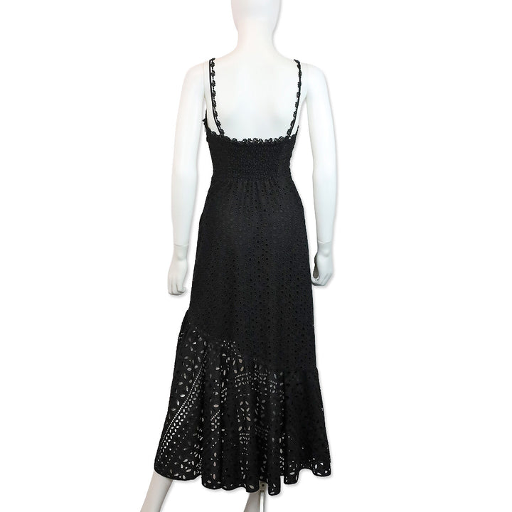 Charo Ruiz Black Broderie Anglaise Julie Midi Dress