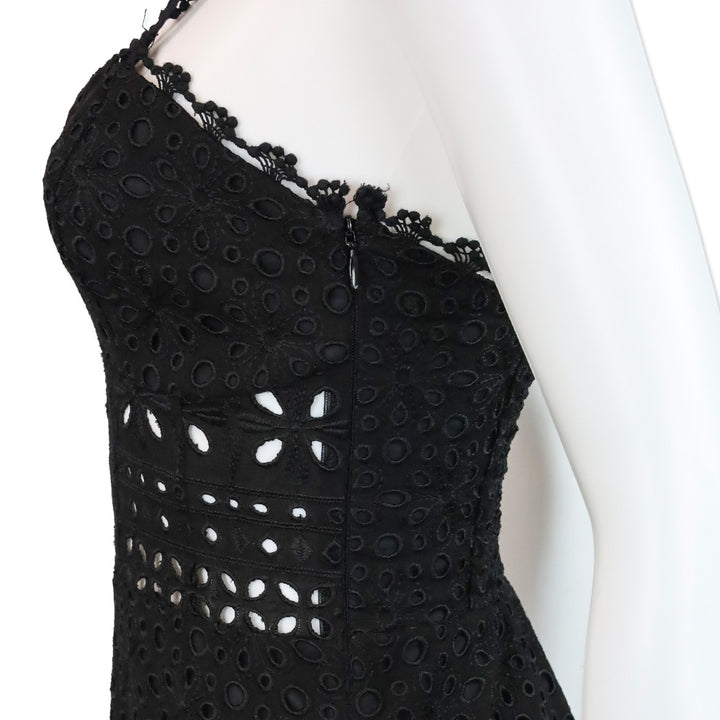 Charo Ruiz Black Broderie Anglaise Julie Midi Dress