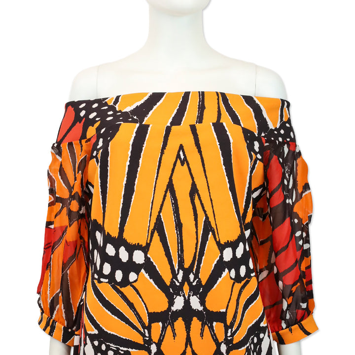 Chiara Boni Elke Tropical Butterfly Print Sheath Dress
