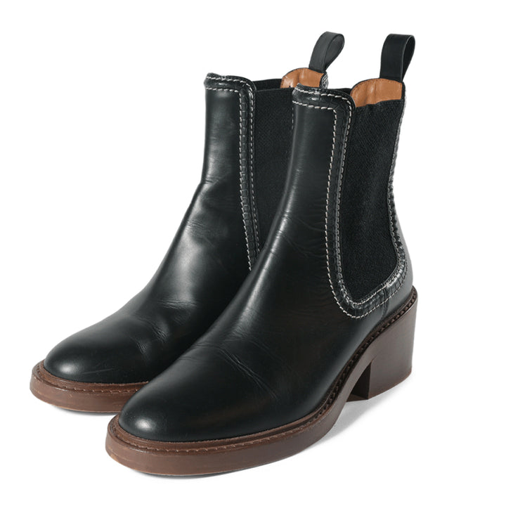 Chloe Black Leather Chelsea Ankle Boots