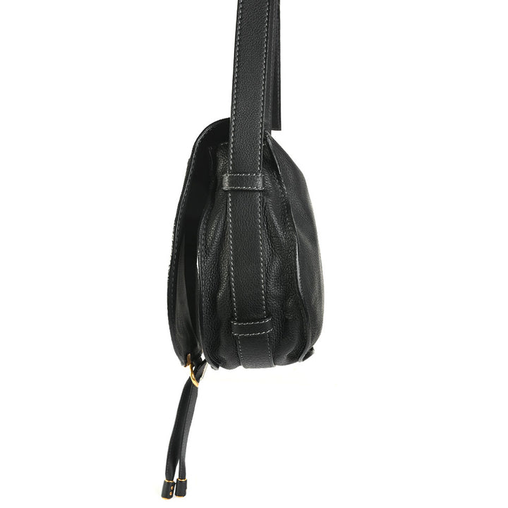 Chloe Medium Marcie Black Leather Saddle Bag