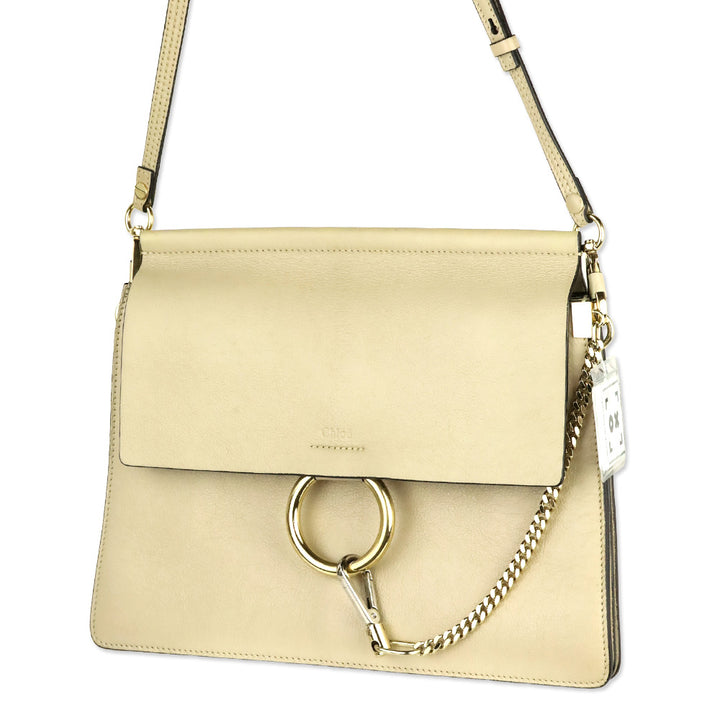 Chloé Beige Leather Faye Medium Shoulder Bag