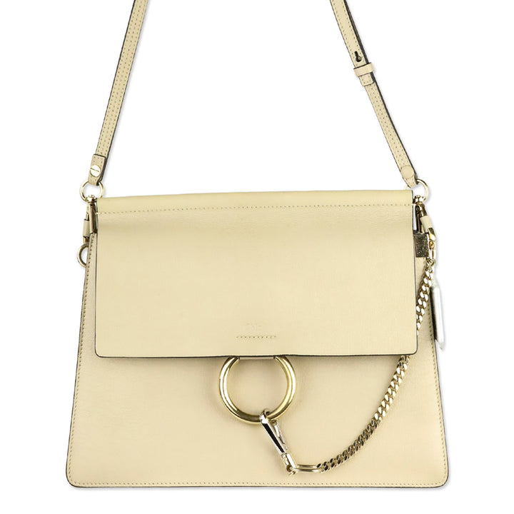 Chloé Beige Leather Faye Medium Shoulder Bag