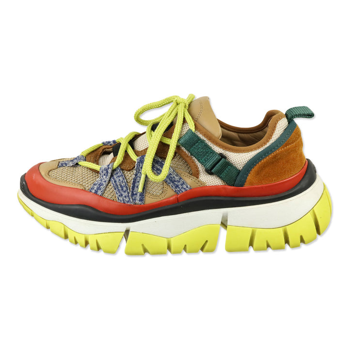 Chloé Beige/Orange Blake Low-Top Sneakers