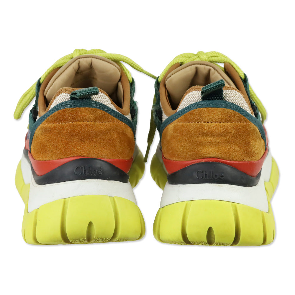 Chloé Beige/Orange Blake Low-Top Sneakers