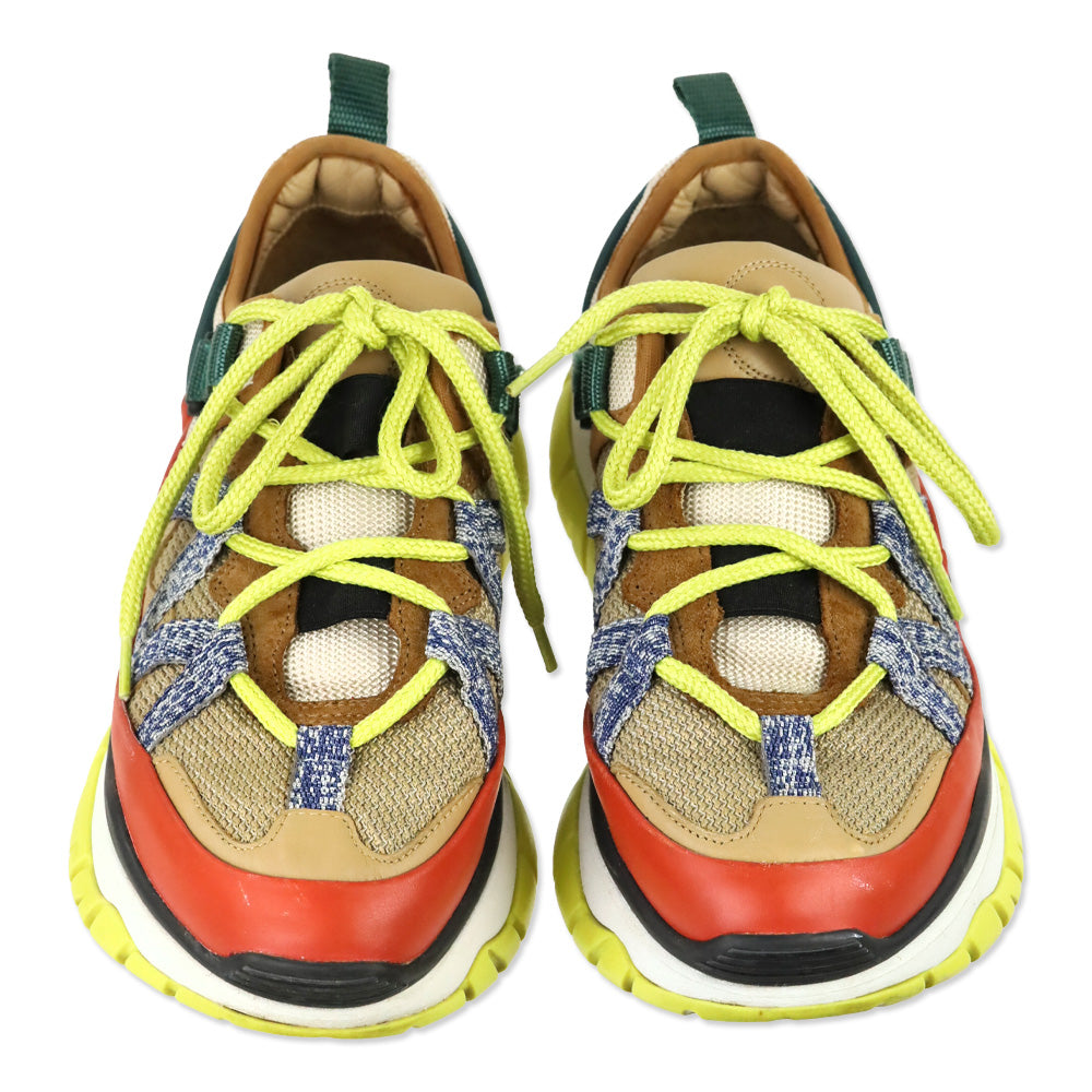 Chloé Beige/Orange Blake Low-Top Sneakers