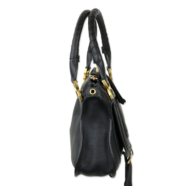 Chloé Black Grained Leather Small Marcie Bag