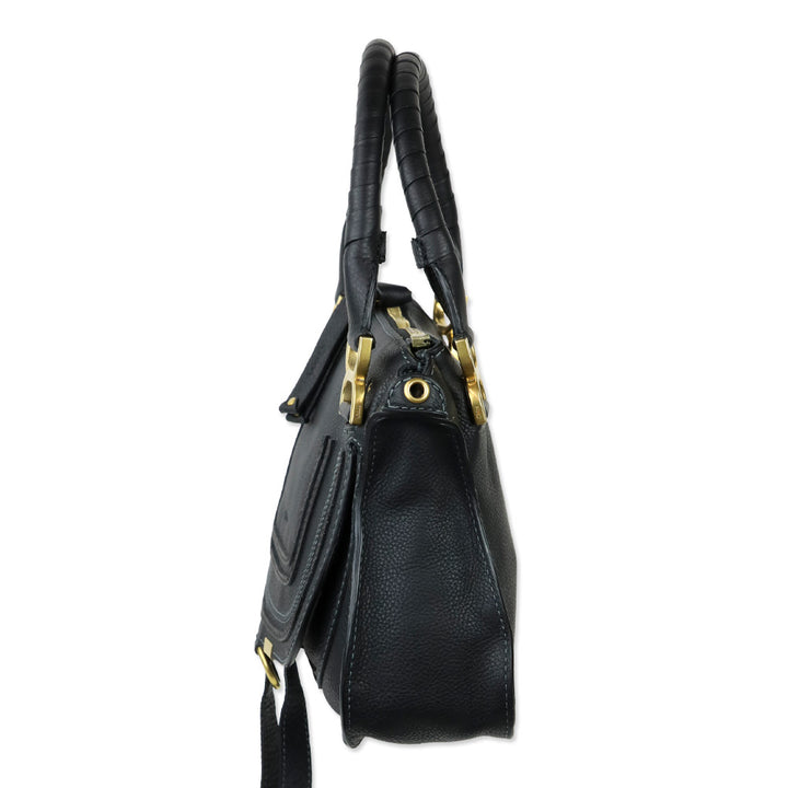 Chloé Black Grained Leather Small Marcie Bag