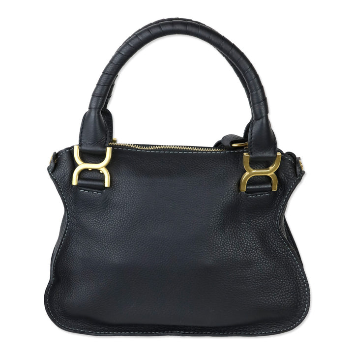 Chloé Black Grained Leather Small Marcie Bag