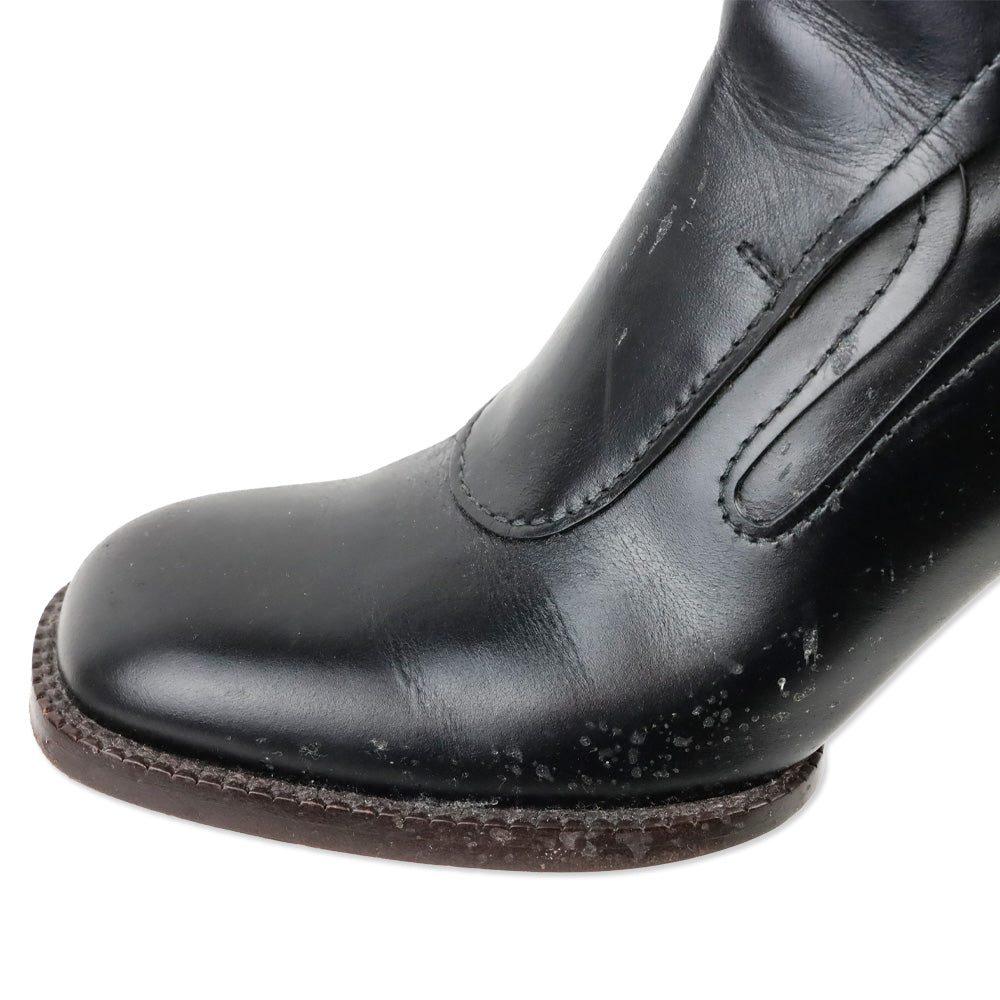 Chloé Black Leather Gaile Buckle Ankle Boots