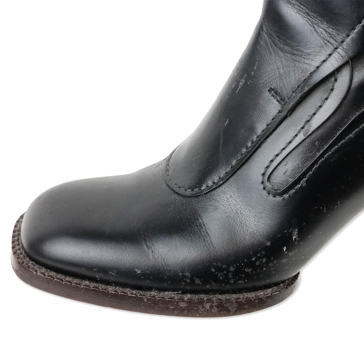 Chloé Black Leather Gaile Buckle Ankle Boots
