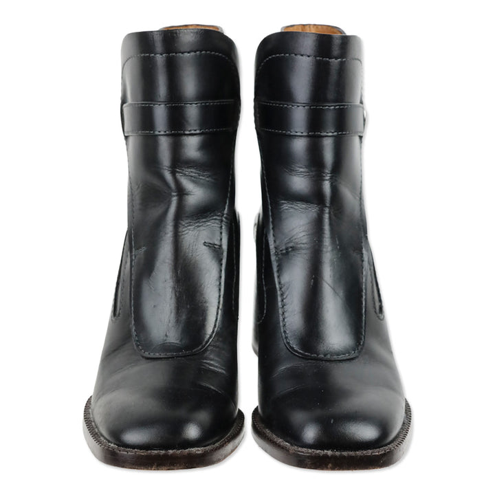 Chloé Black Leather Gaile Buckle Ankle Boots