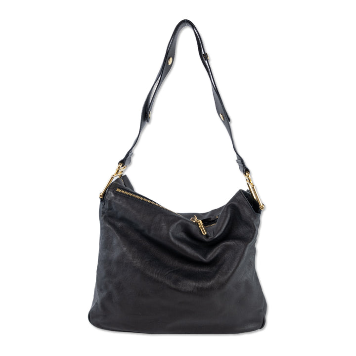 Chloé Black Leather Hobo Bag