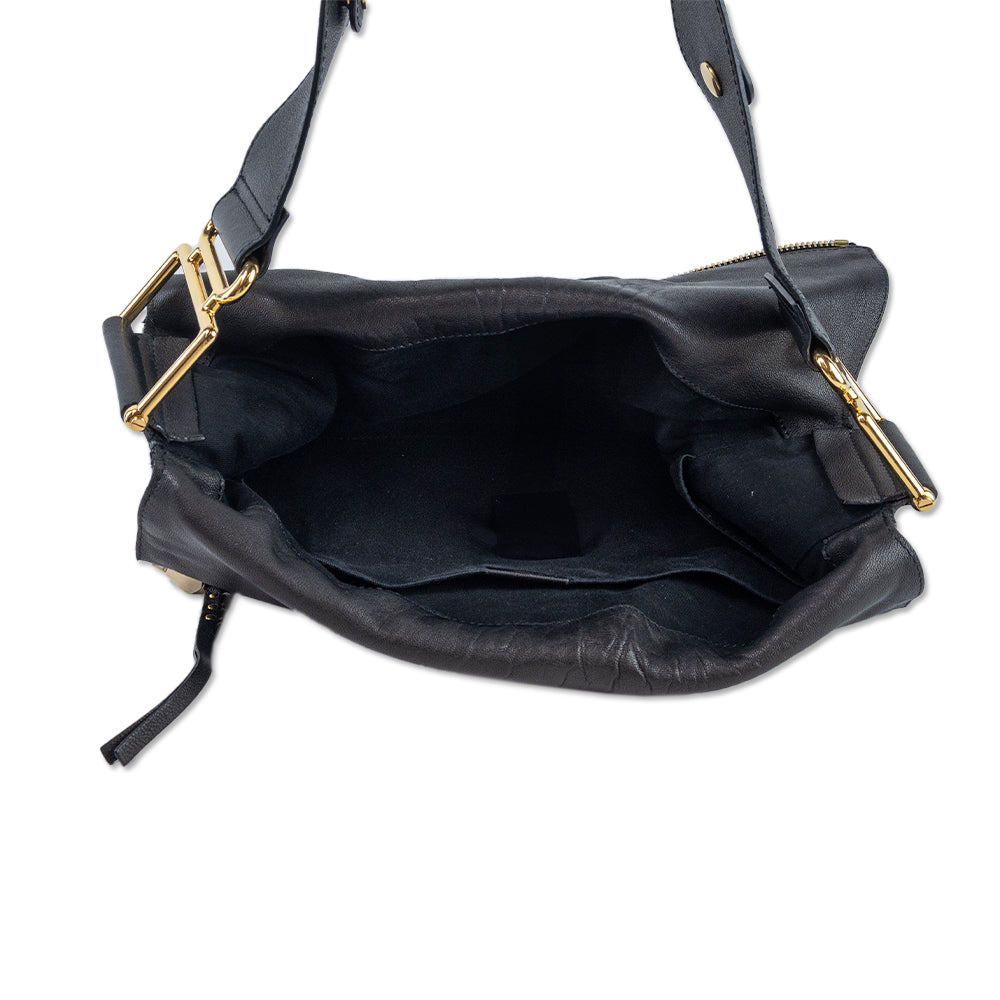 Chloé Black Leather Hobo Bag