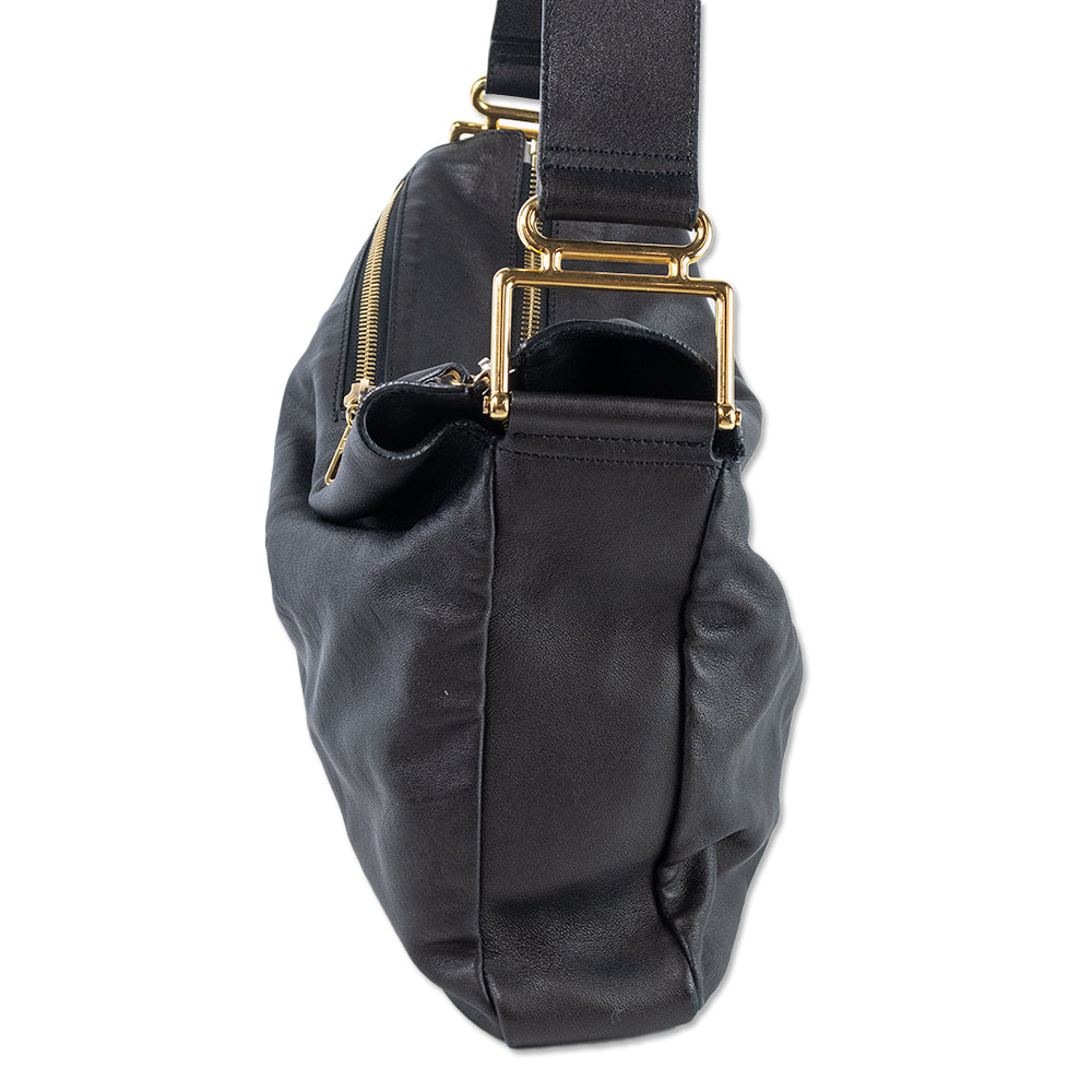 Chloé Black Leather Hobo Bag