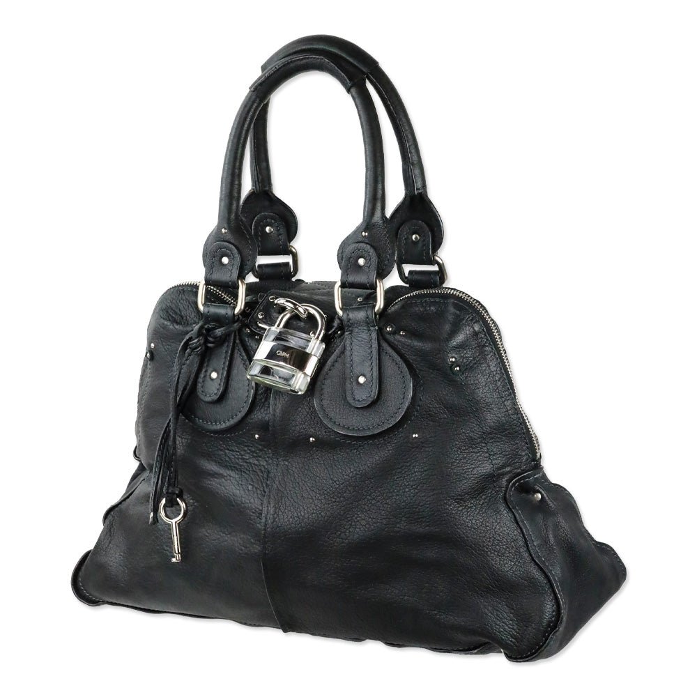 Chloé Black Leather Large Paddington Tote Bag