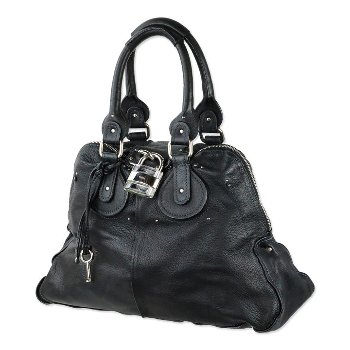 Chloé Black Leather Large Paddington Tote Bag