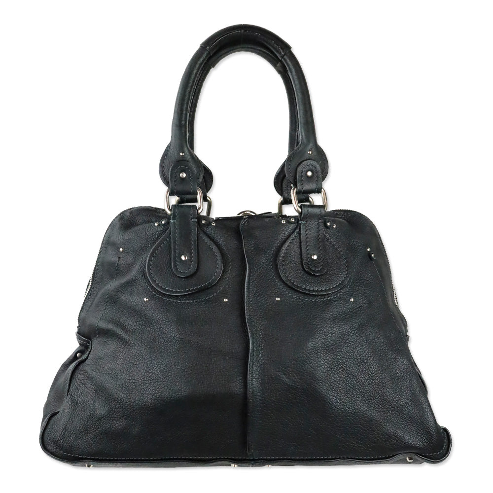 Chloé Black Leather Large Paddington Tote Bag