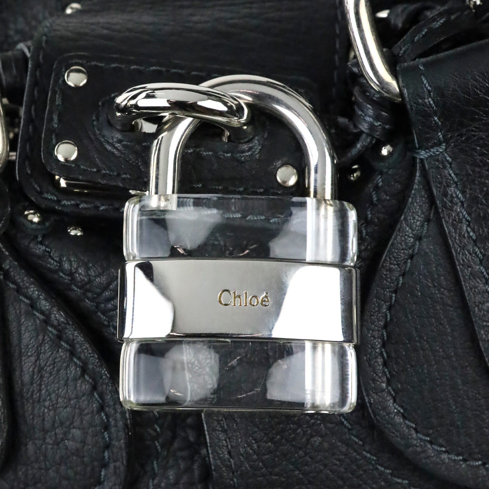 Chloé Black Leather Large Paddington Tote Bag