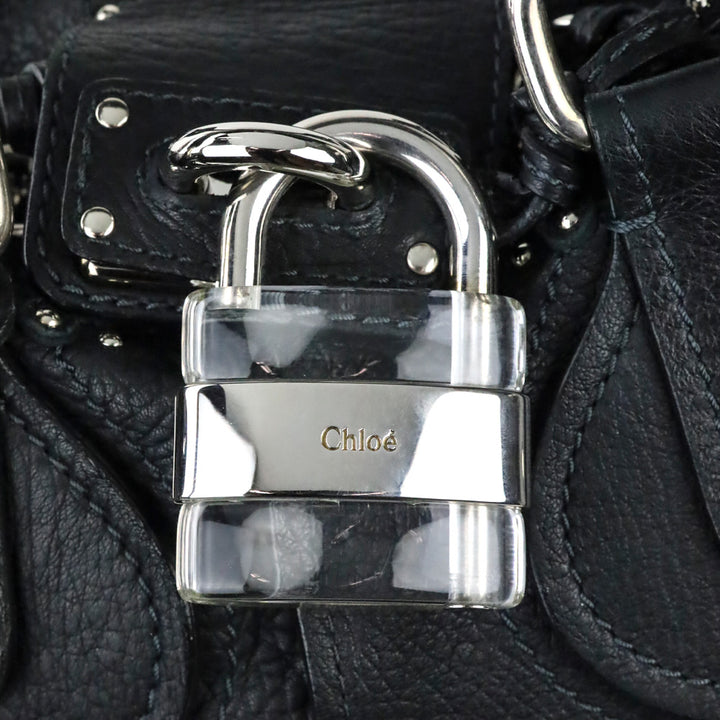 Chloé Black Leather Large Paddington Tote Bag