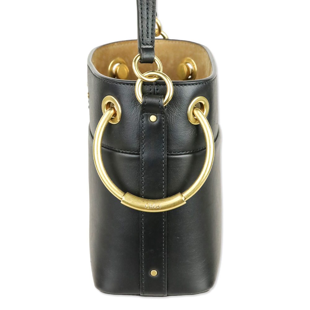 Chloé Black Leather Mini Roy Bucket Bag