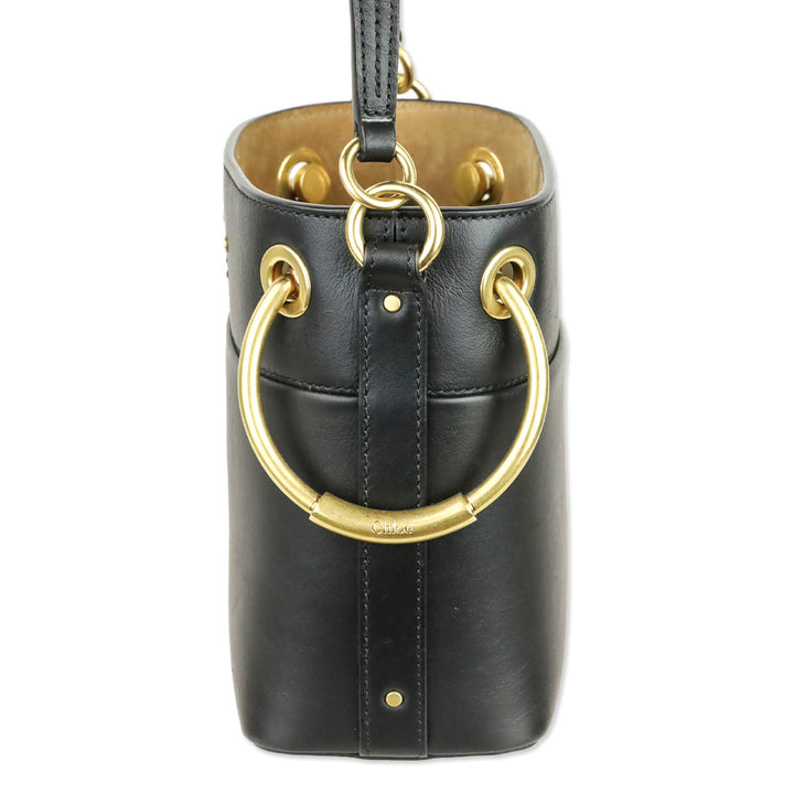 Chloé Black Leather Mini Roy Bucket Bag