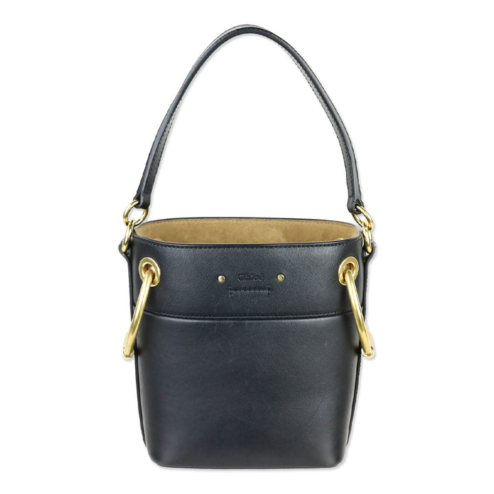 Chloé Black Leather Mini Roy Bucket Bag