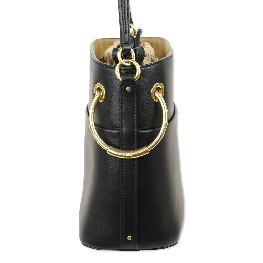Chloé Black Leather Roy Bucket Bag