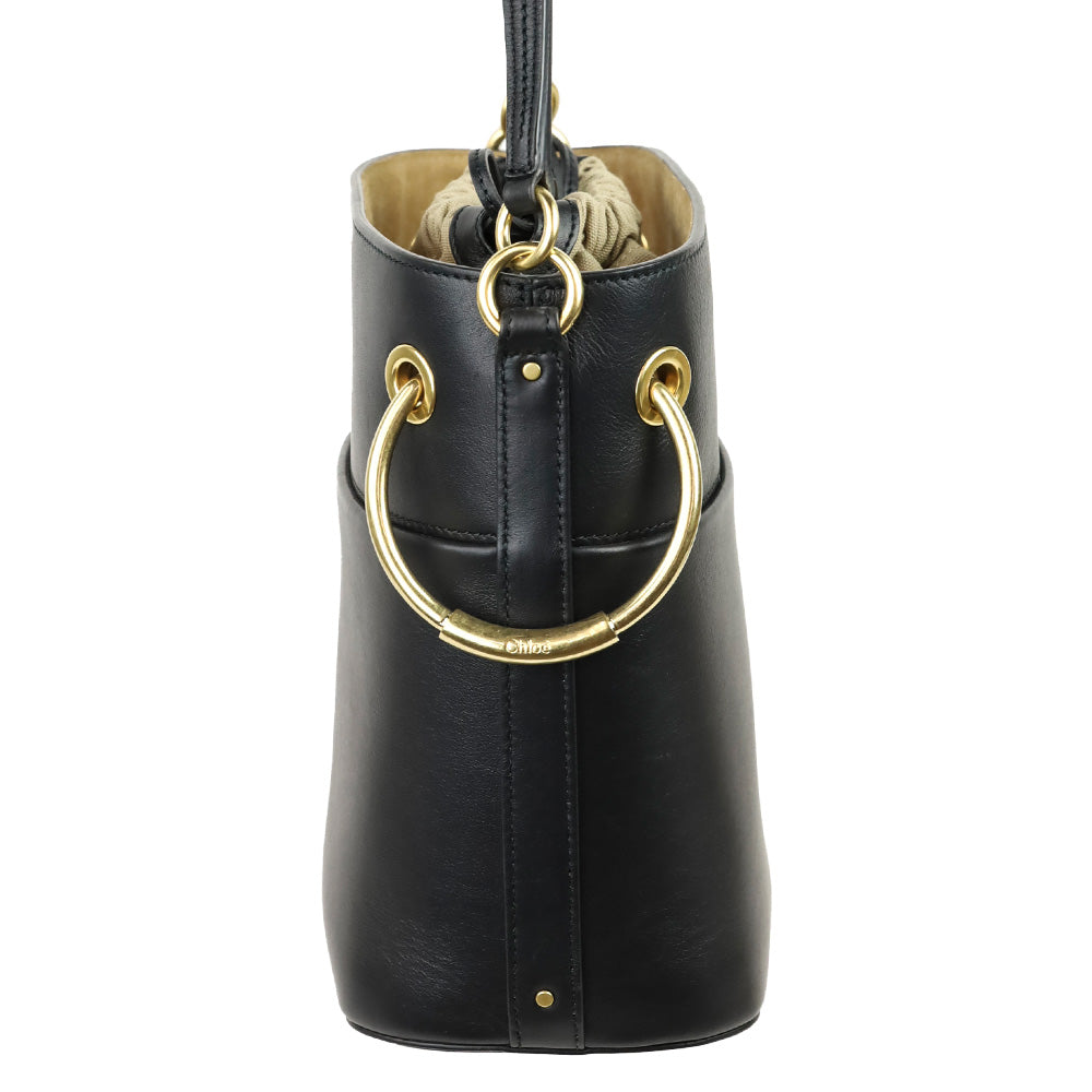 Chloé Black Leather Roy Bucket Bag