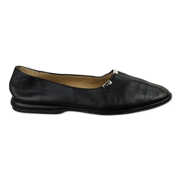 Chloé Black Leather Travel Flat Slippers