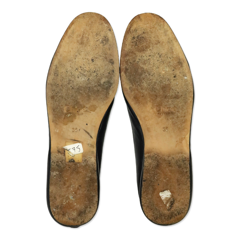 Chloé Black Leather Travel Flat Slippers