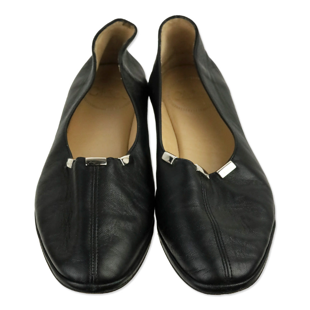 Chloé Black Leather Travel Flat Slippers