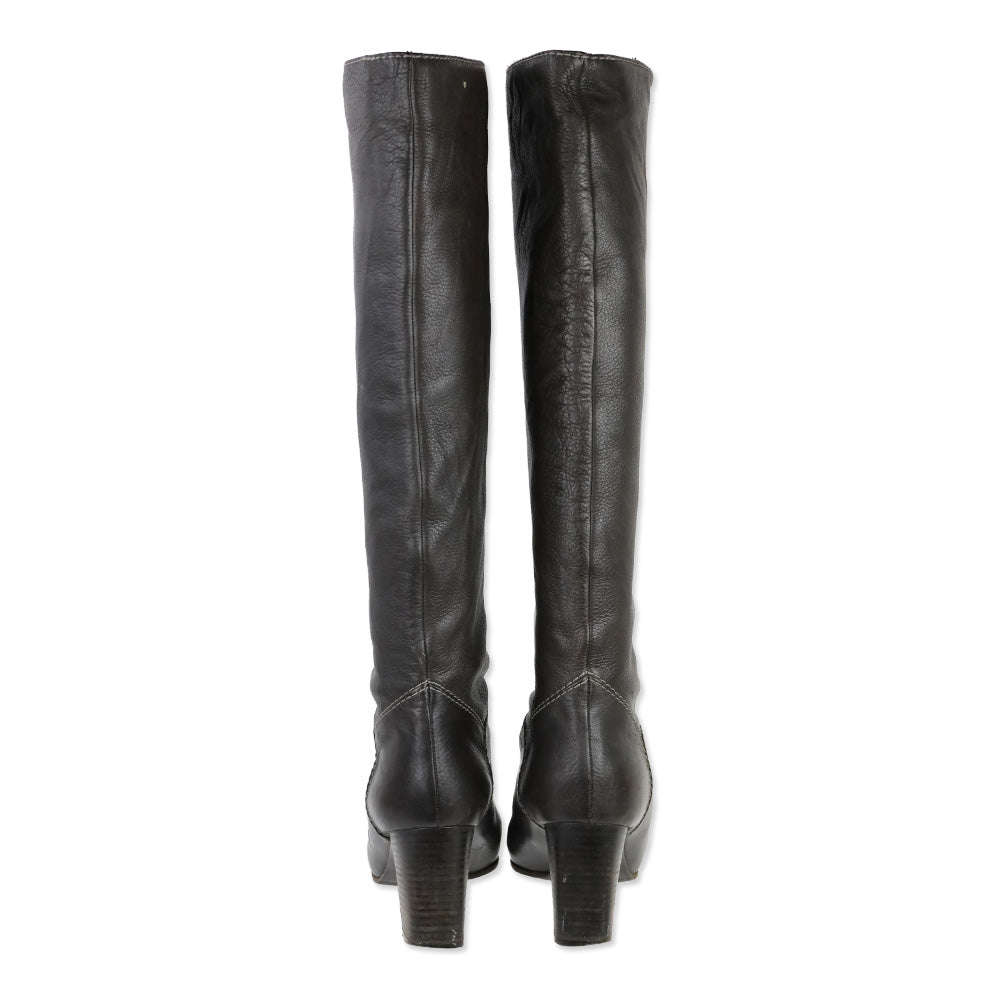 Chloé Brown Leather Knee-High Boots