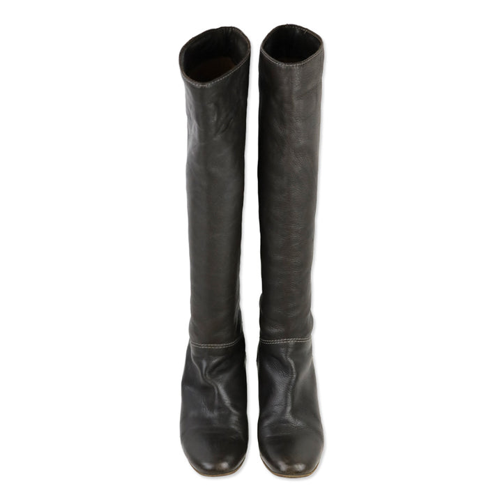 Chloé Brown Leather Knee-High Boots